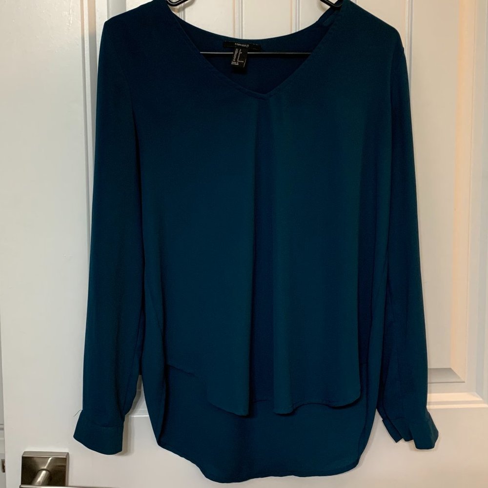 Teal work blouse